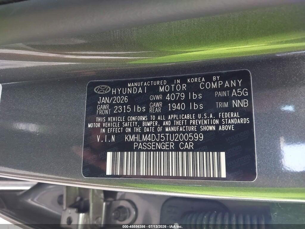 KMHLM4DJ5TU200599 2026 HYUNDAI ELANTRA HYBRID photo no. 9