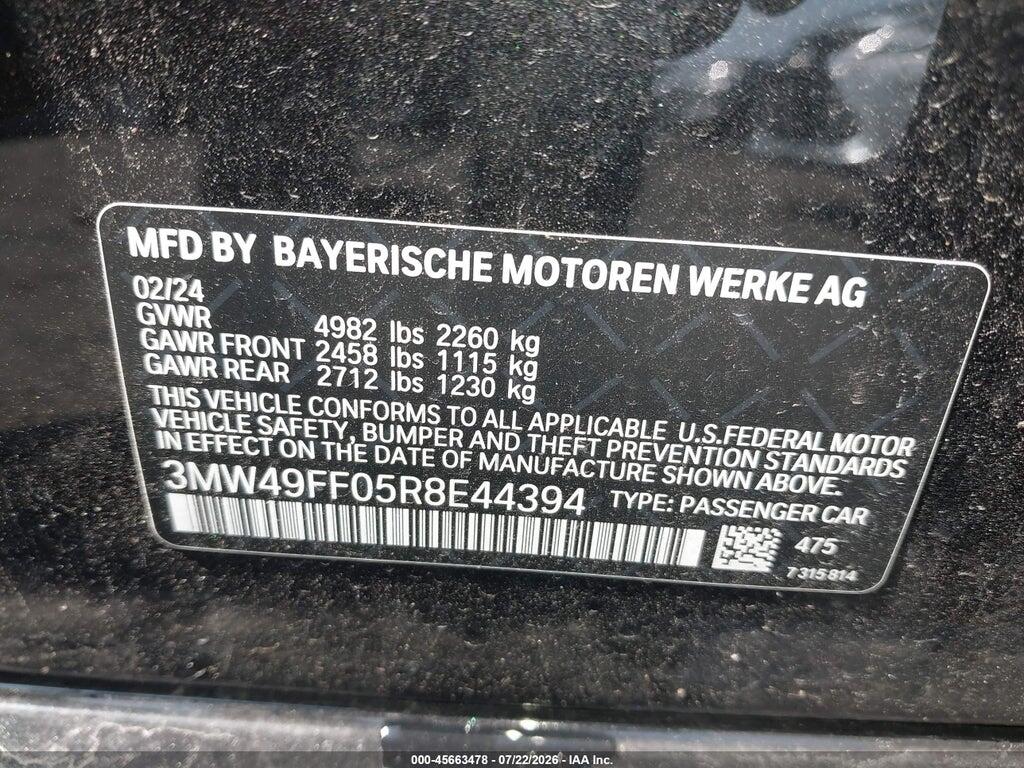 3MW49FF05R8E44394 2024 BMW M340I photo no. 9