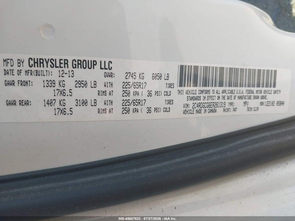 2C4RDGCG6ER261319 2014 DODGE GRAND CARAVAN photo no. 9