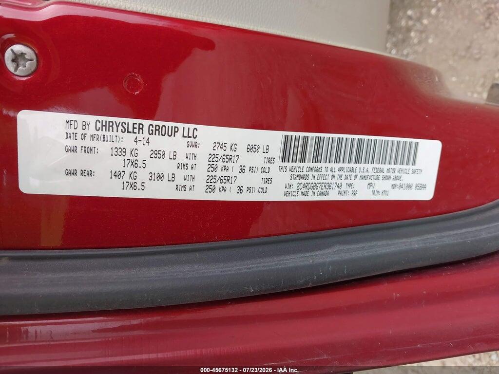 2C4RDGBG7ER361740 2014 DODGE GRAND CARAVAN photo no. 9