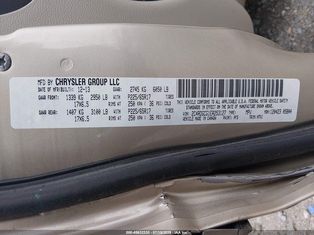 2C4RDGCG1ER253127 2014 DODGE GRAND CARAVAN photo no. 9