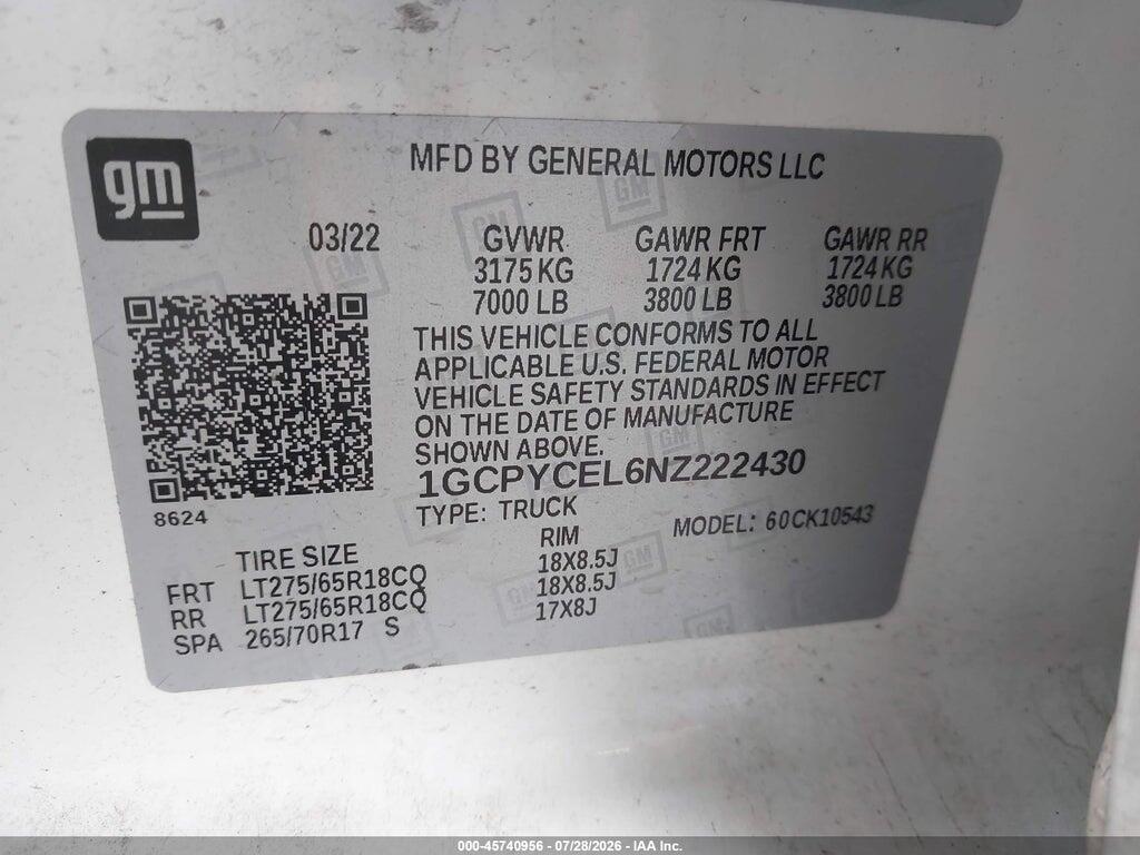 1GCPYCEL6NZ222430 2022 CHEVROLET SILVERADO 1500 LTD photo no. 9