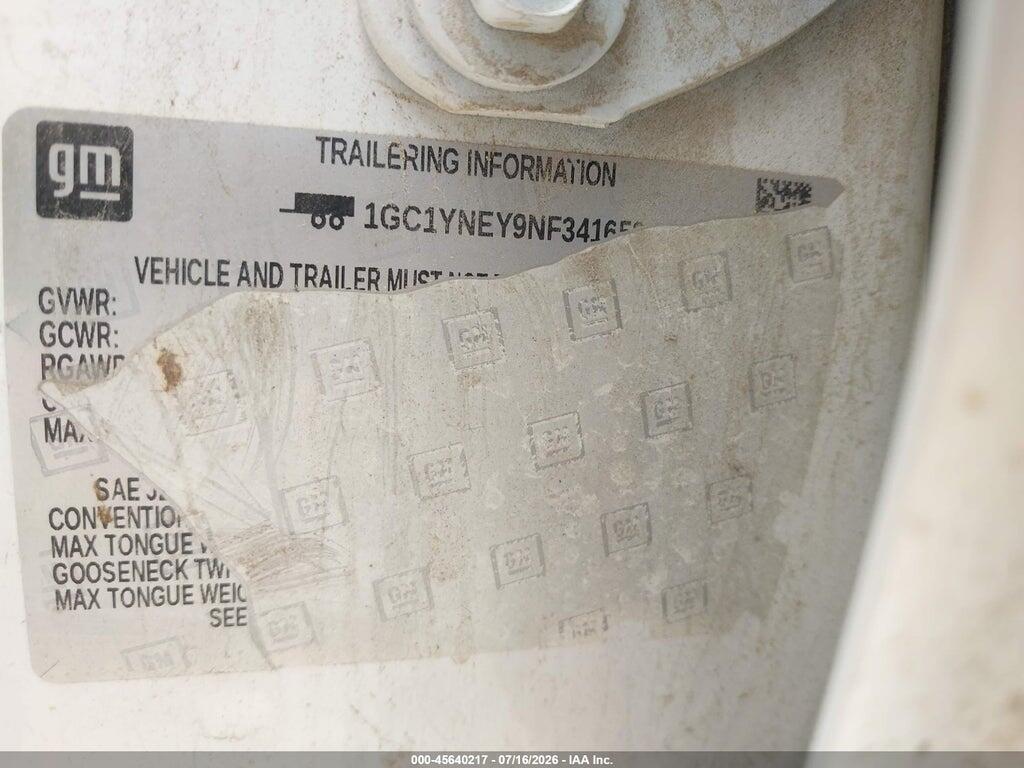 1GC1YNEY9NF341653 2022 CHEVROLET SILVERADO 2500HD photo no. 9