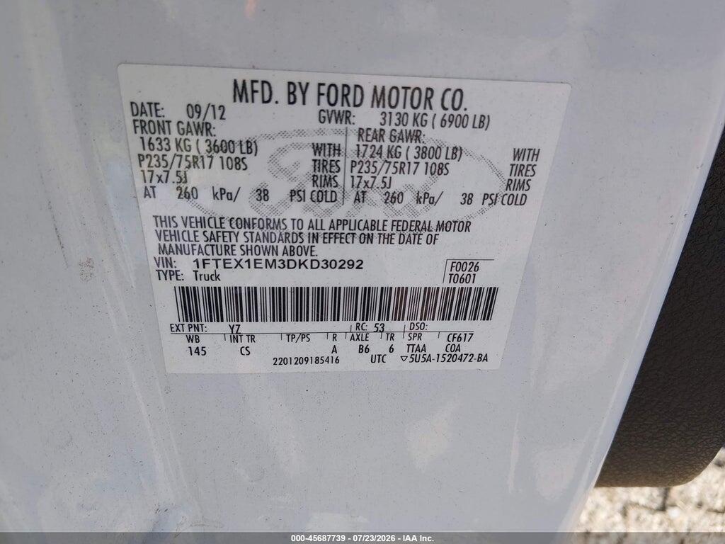 1FTEX1EM3DKD30292 2013 FORD F-150 photo no. 9