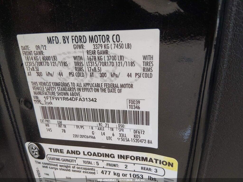 1FTFW1R64DFA31342 2013 FORD F-150 photo no. 9
