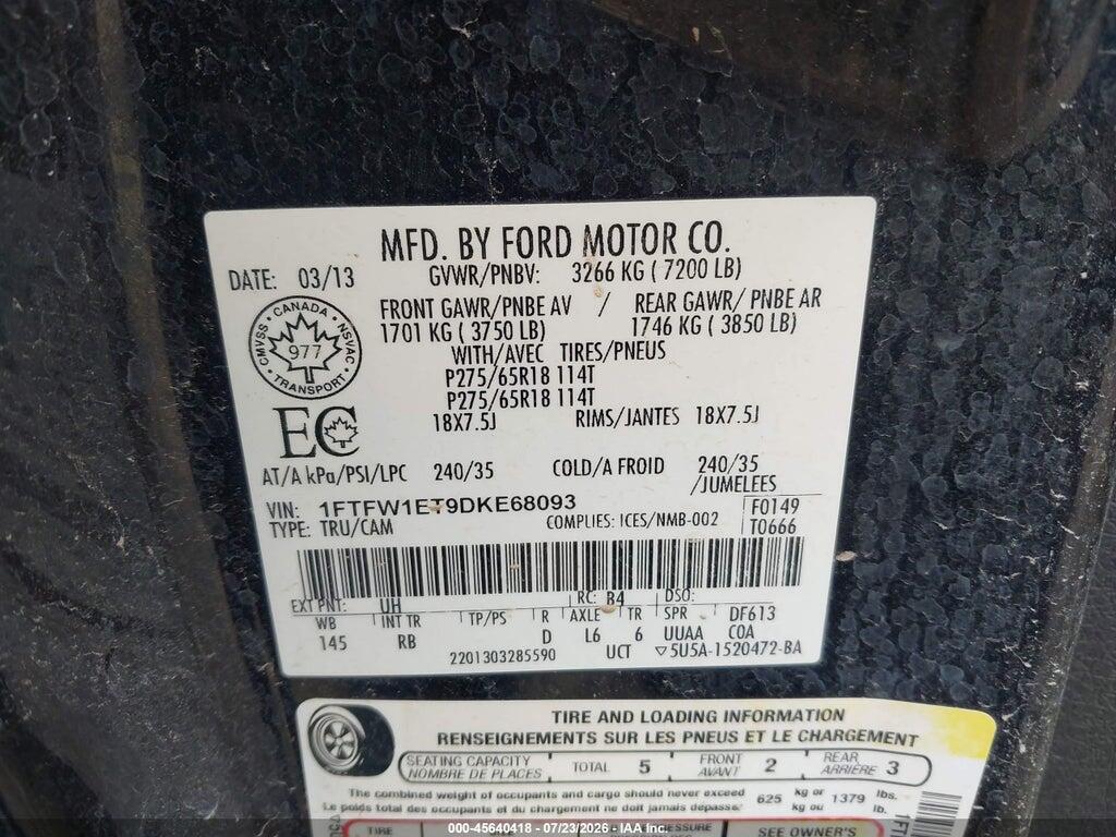 1FTFW1ET9DKE68093 2013 FORD F-150 photo no. 9