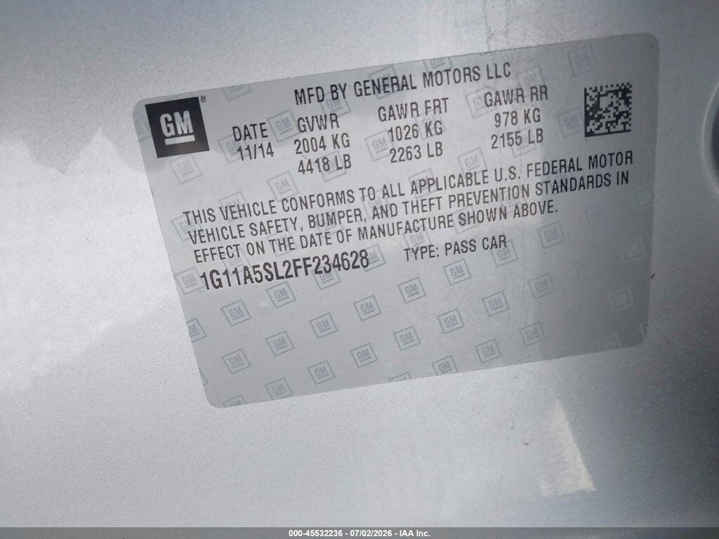 1G11A5SL2FF234628 2015 CHEVROLET MALIBU photo no. 9