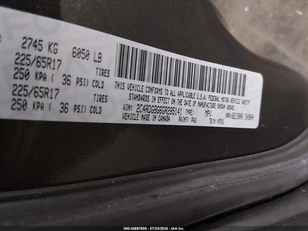 2C4RDGBG6GR285141 2016 DODGE GRAND CARAVAN photo no. 9