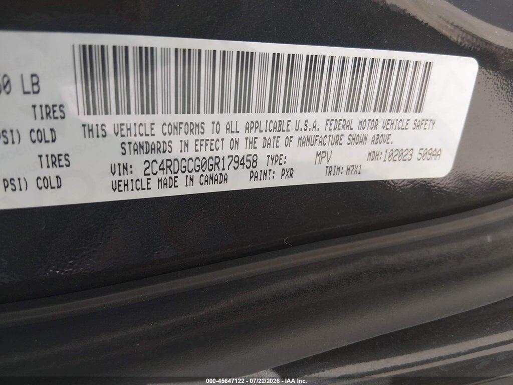 2C4RDGCG0GR179458 2016 DODGE GRAND CARAVAN photo no. 9