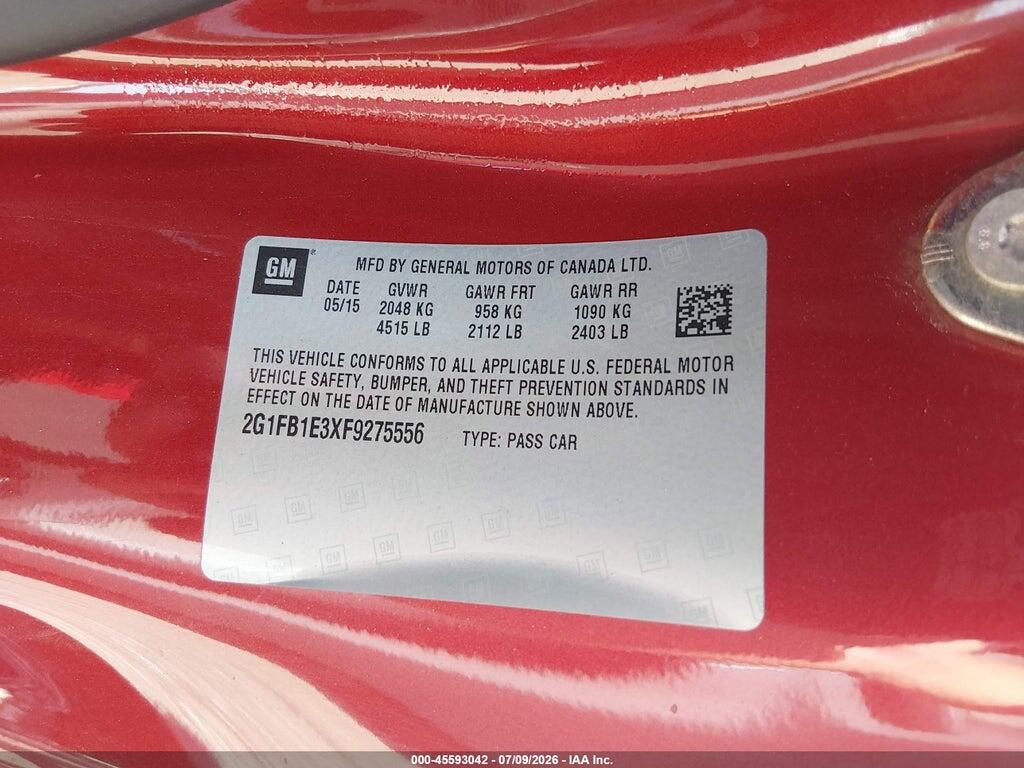 2G1FB1E3XF9275556 2015 CHEVROLET CAMARO photo no. 9