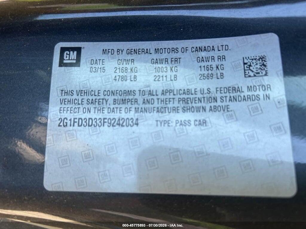 2G1FD3D33F9242034 2015 CHEVROLET CAMARO photo no. 9