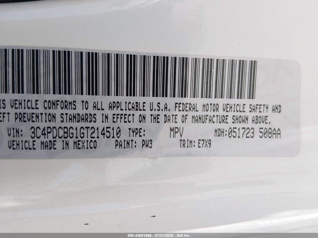 3C4PDCBG1GT214510 2016 DODGE JOURNEY photo no. 9