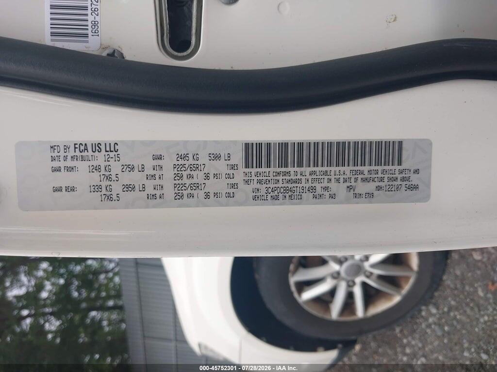 3C4PDCBB4GT191499 2016 DODGE JOURNEY photo no. 9
