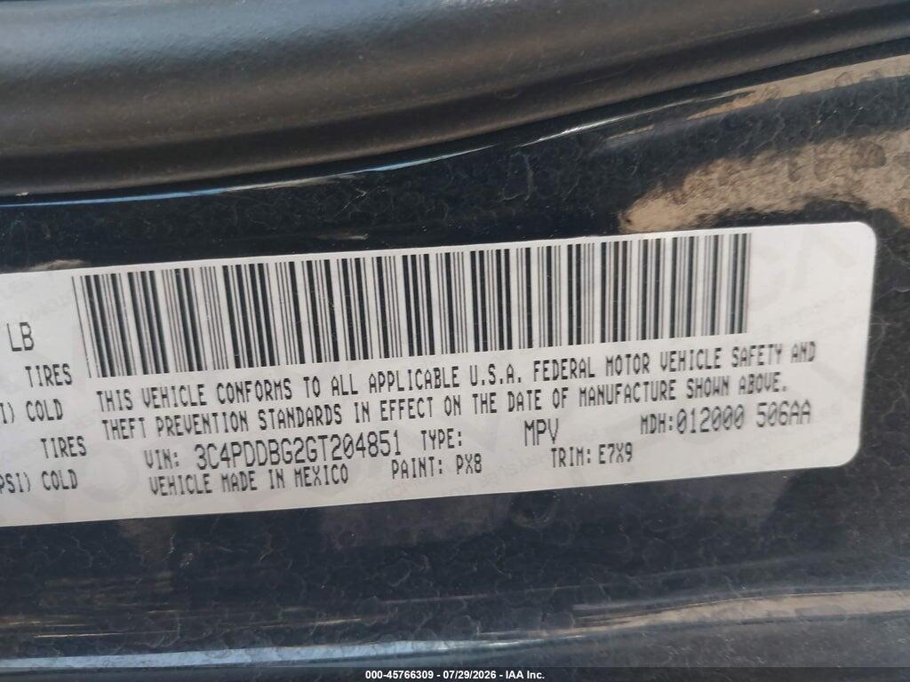 3C4PDDBG2GT204851 2016 DODGE JOURNEY photo no. 9