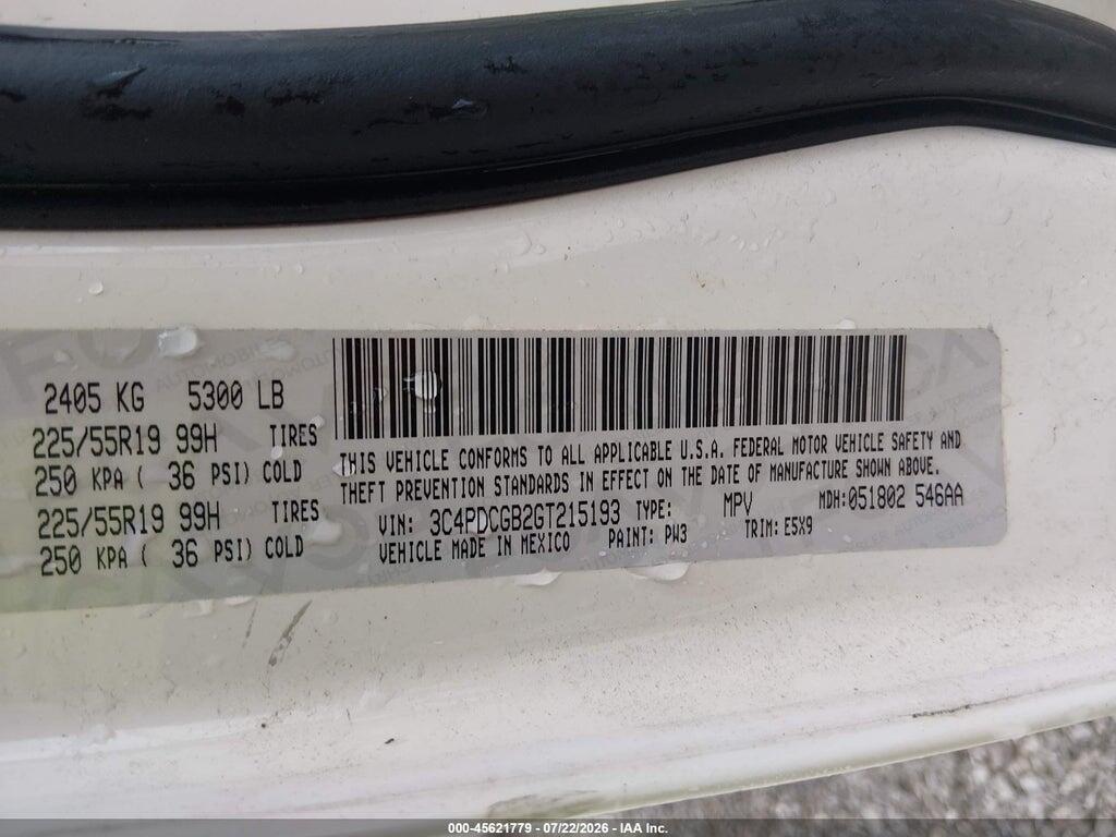 3C4PDCGB2GT215193 2016 DODGE JOURNEY photo no. 9