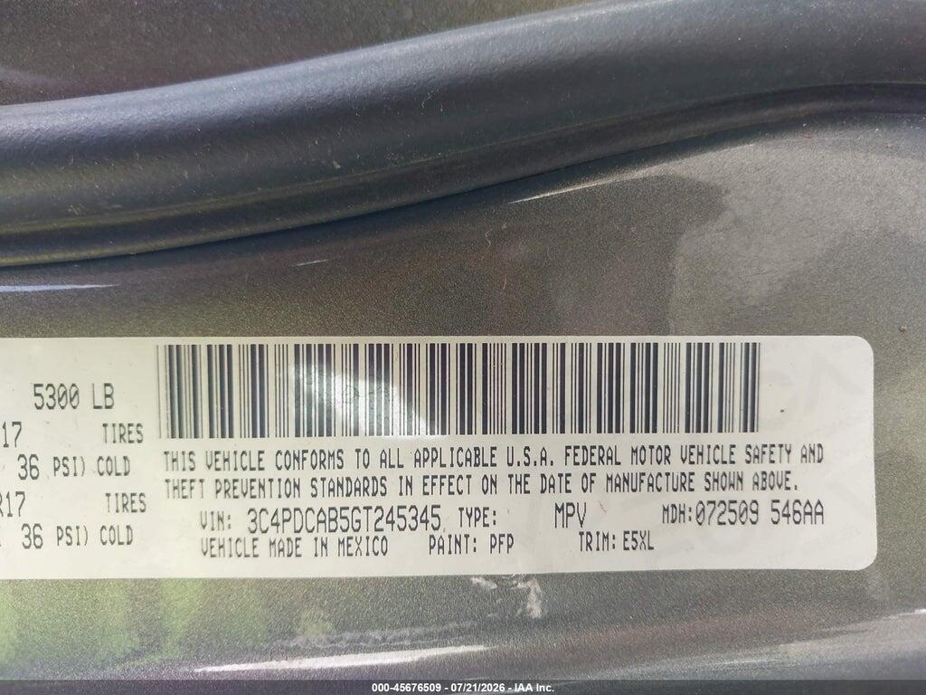 3C4PDCAB5GT245345 2016 DODGE JOURNEY photo no. 9