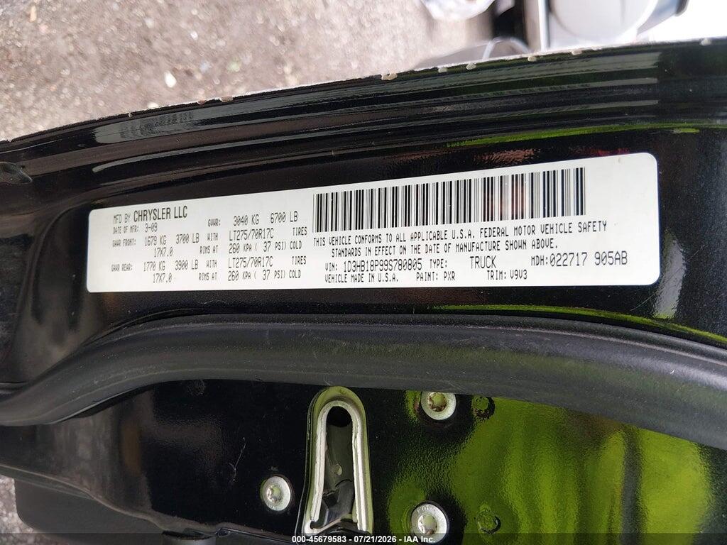 1D3HB18P99S780805 2009 DODGE RAM 1500 photo no. 9