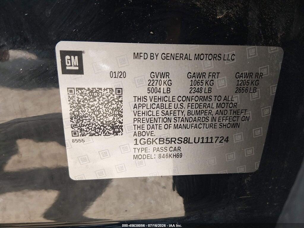 1G6KB5RS8LU111724 2020 CADILLAC CT6 photo no. 9