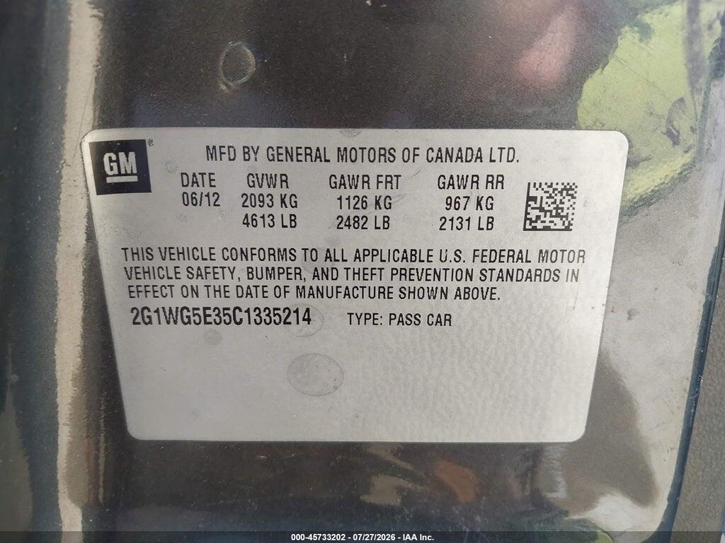 2G1WG5E35C1335214 2012 CHEVROLET IMPALA photo no. 9