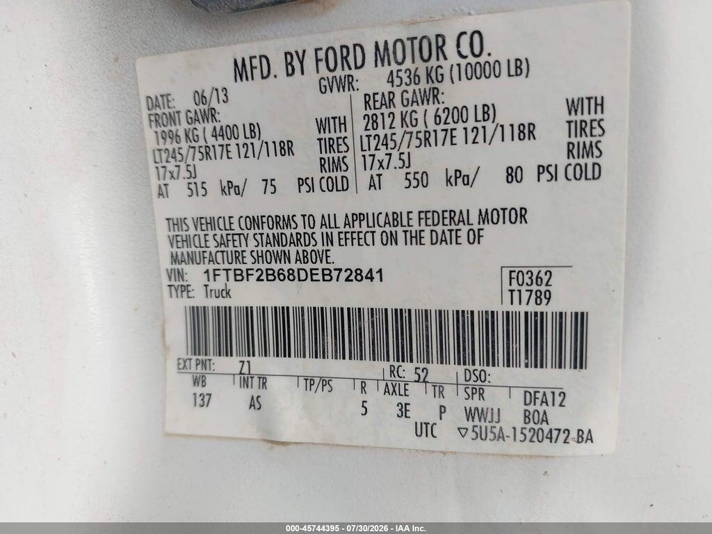 1FTBF2B68DEB72841 2013 FORD F-250 photo no. 8