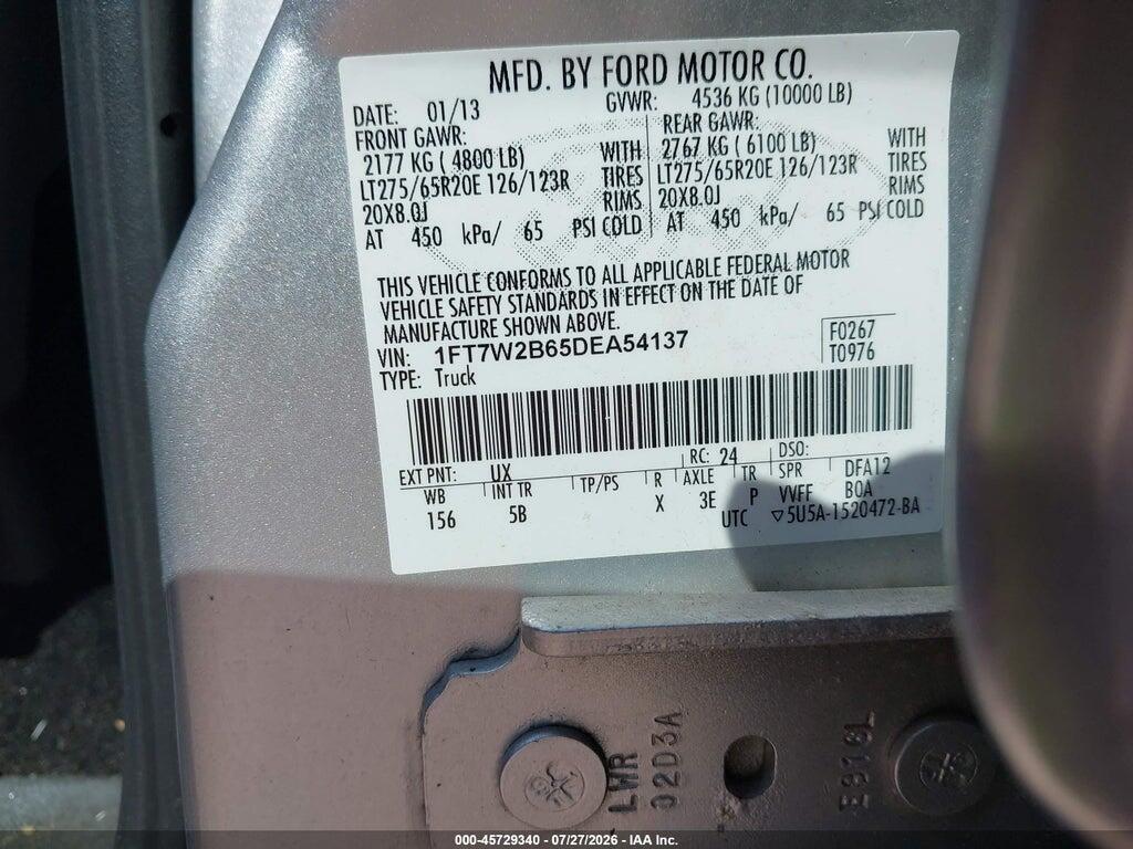 1FT7W2B65DEA54137 2013 FORD F-250 photo no. 9