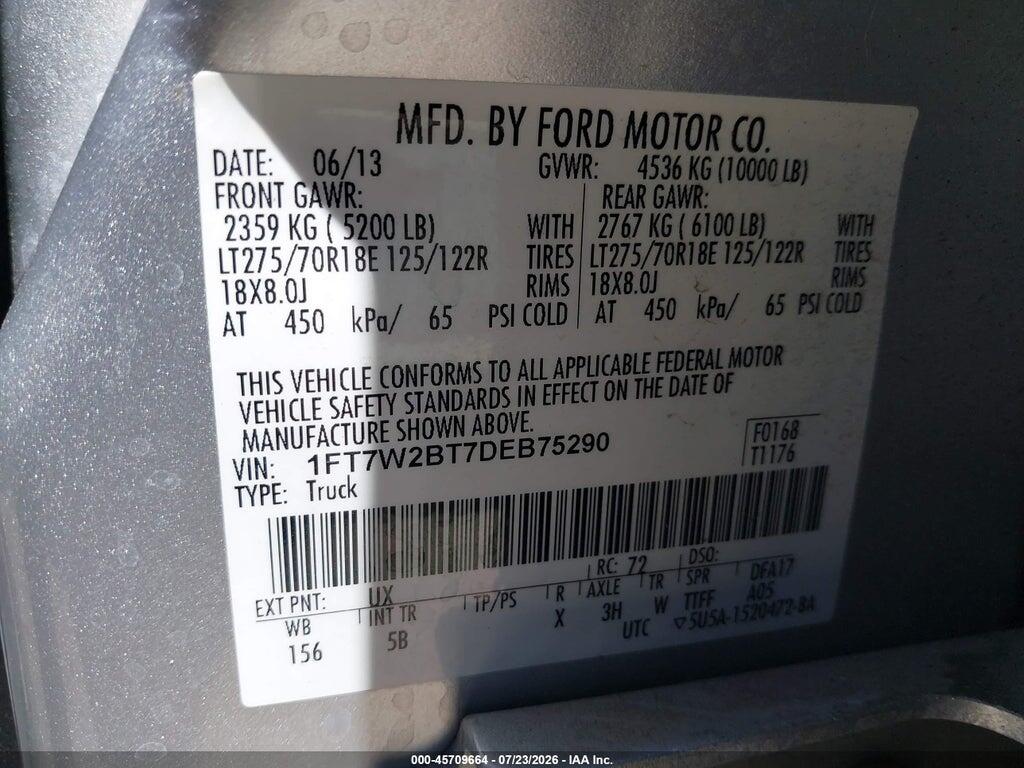 1FT7W2BT7DEB75290 2013 FORD F-250 photo no. 9