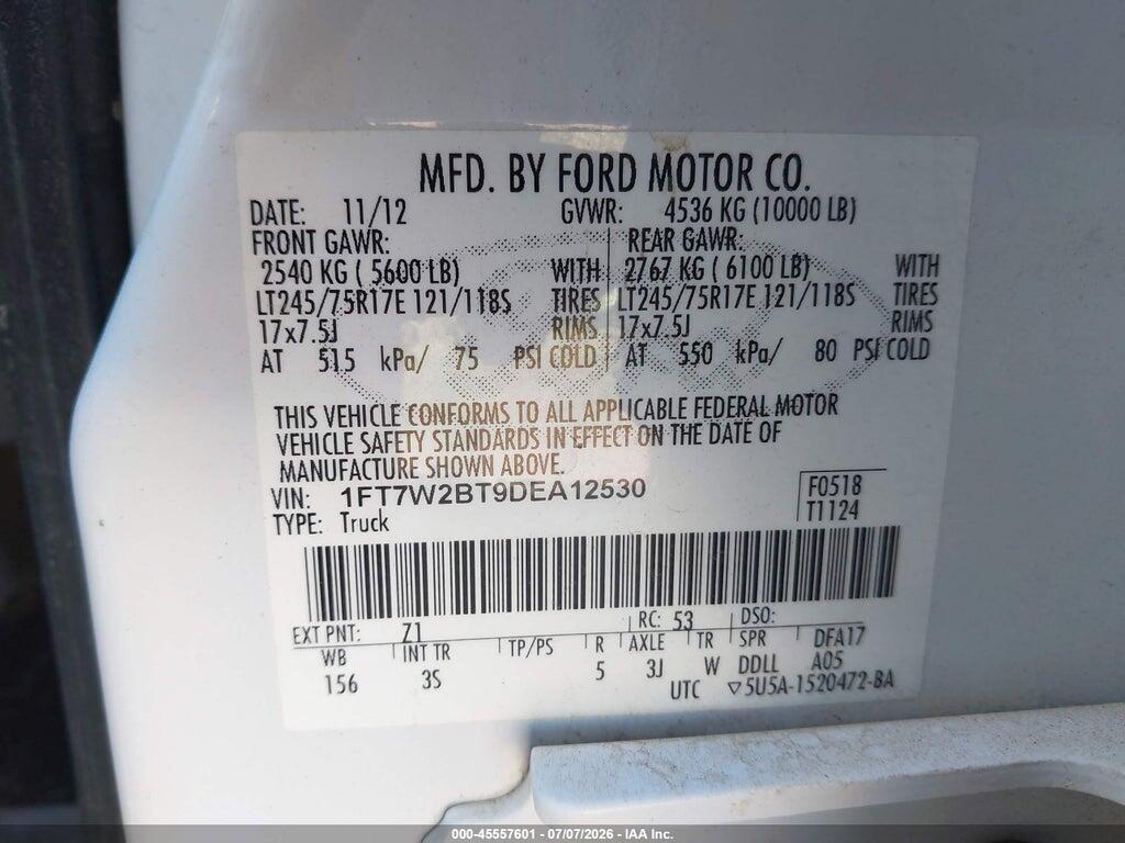 1FT7W2BT9DEA12530 2013 FORD F-250 photo no. 9