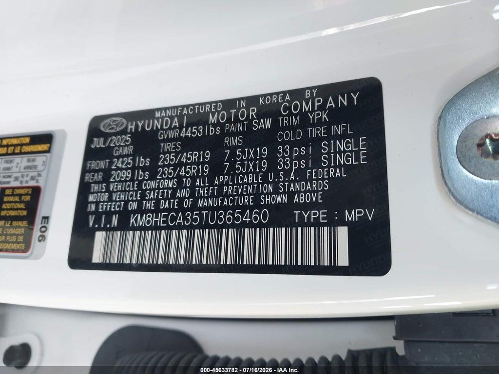 KM8HECA35TU365460 2026 HYUNDAI KONA photo no. 9