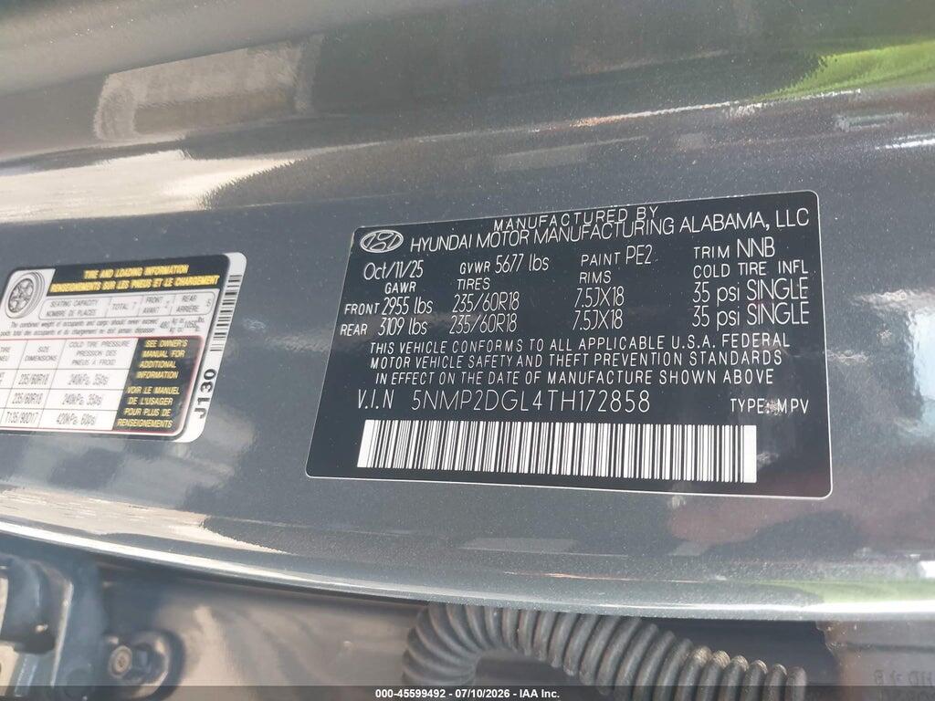 5NMP2DGL4TH172858 2026 HYUNDAI SANTA FE photo no. 9