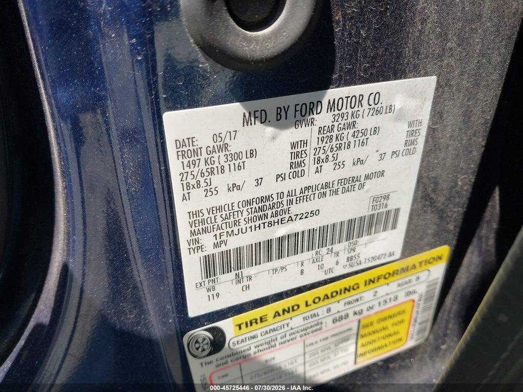 1FMJU1HT8HEA72250 2017 FORD EXPEDITION photo no. 9