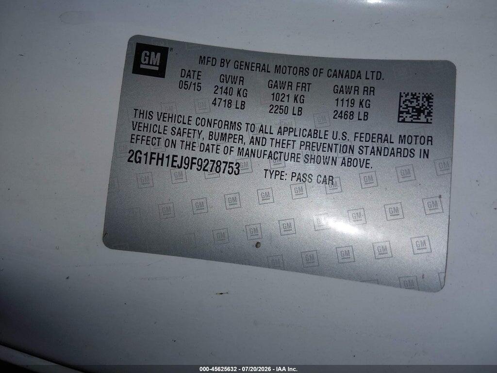 2G1FH1EJ9F9278753 2015 CHEVROLET CAMARO photo no. 9