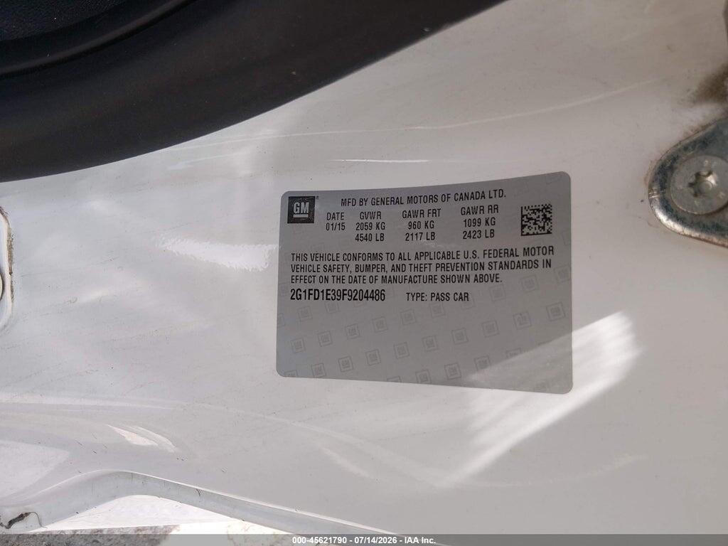 2G1FD1E39F9204486 2015 CHEVROLET CAMARO photo no. 9