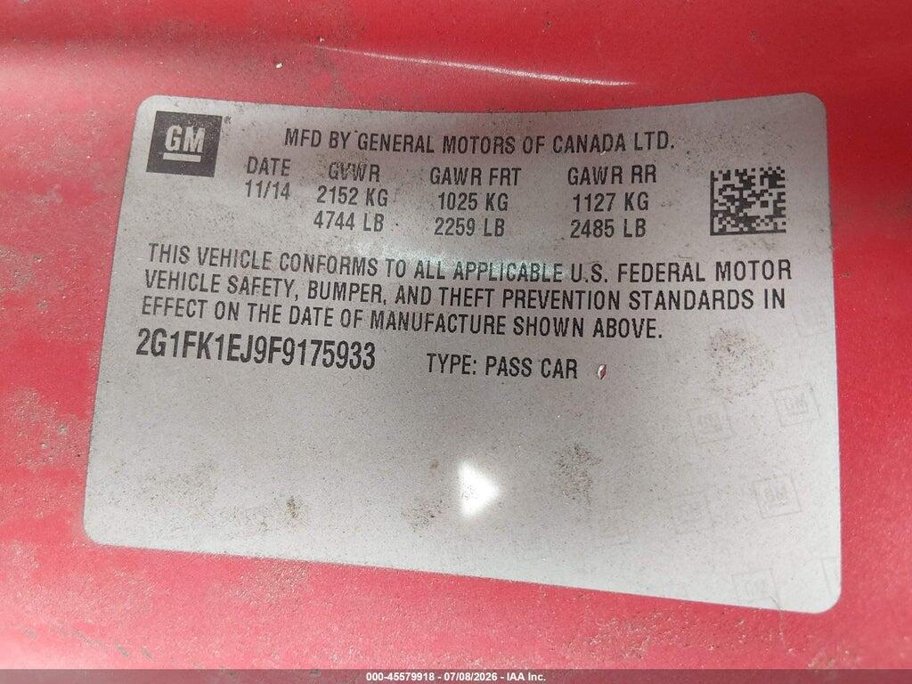 2G1FK1EJ9F9175933 2015 CHEVROLET CAMARO photo no. 9