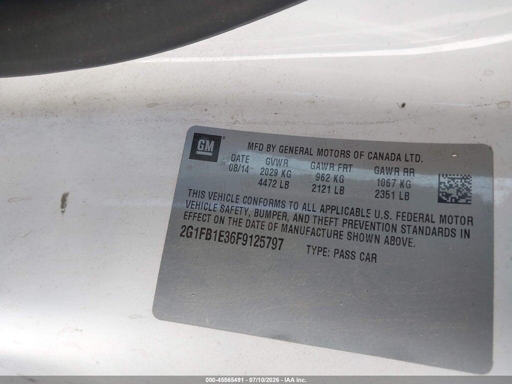 2G1FB1E36F9125797 2015 CHEVROLET CAMARO photo no. 9