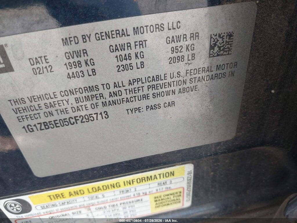 1G1ZB5E05CF295713 2012 CHEVROLET MALIBU photo no. 9