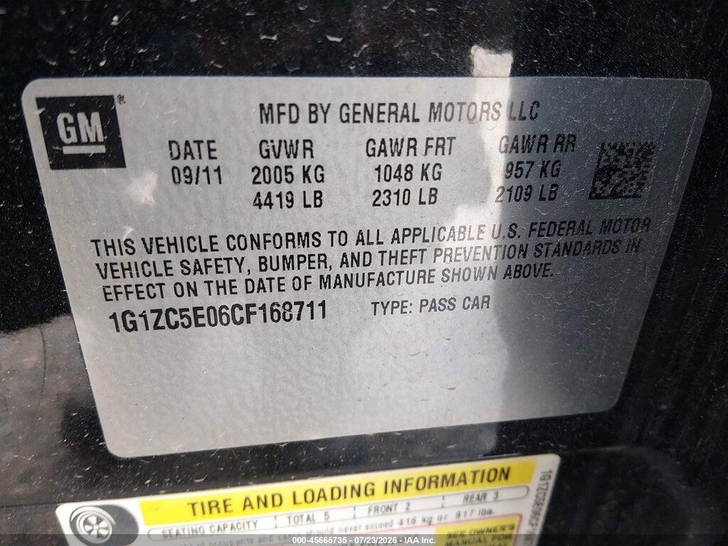 1G1ZC5E06CF168711 2012 CHEVROLET MALIBU photo no. 9