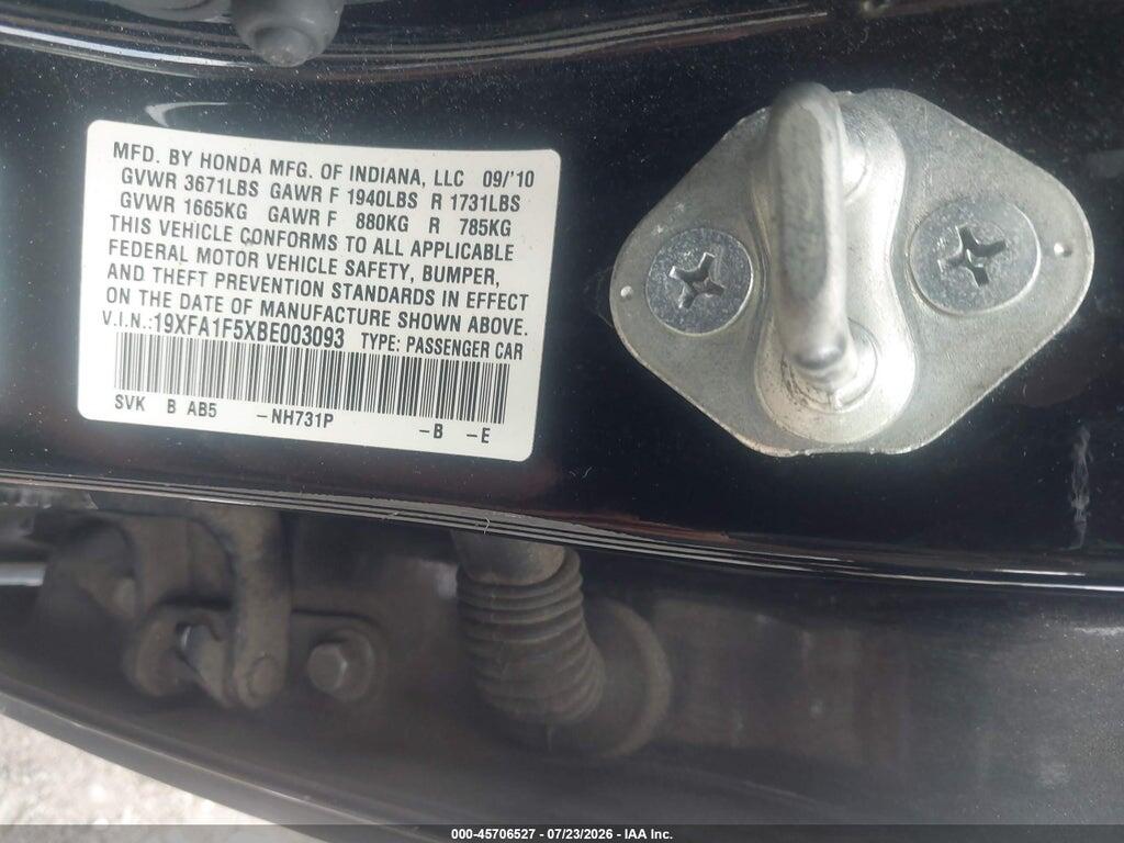 19XFA1F5XBE003093 2011 HONDA CIVIC photo no. 9