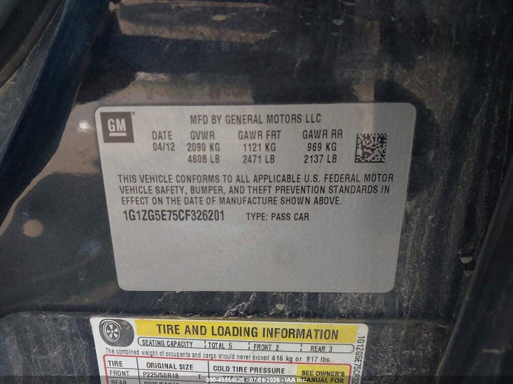 1G1ZG5E75CF326201 2012 CHEVROLET MALIBU photo no. 9