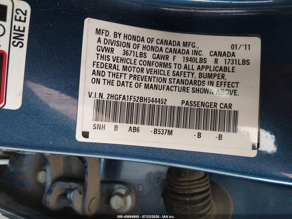 2HGFA1F52BH544452 2011 HONDA CIVIC photo no. 9