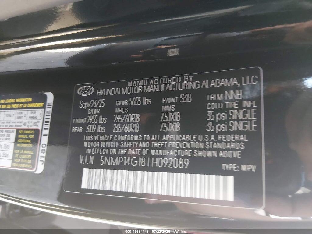 5NMP14G18TH092089 2026 HYUNDAI SANTA FE HYBRID photo no. 9