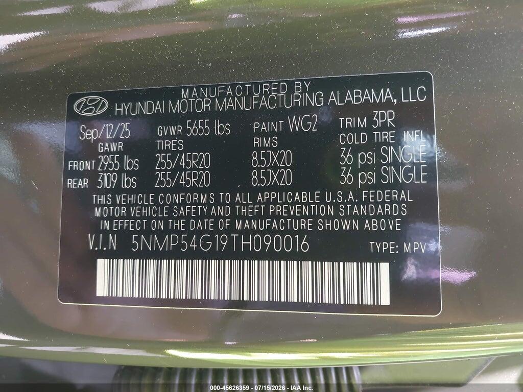 5NMP54G19TH090016 2026 HYUNDAI SANTA FE HYBRID photo no. 9
