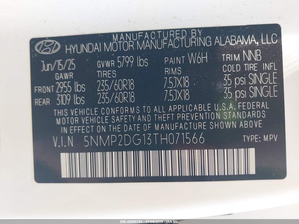 5NMP2DG13TH071566 2026 HYUNDAI SANTA FE HYBRID photo no. 9