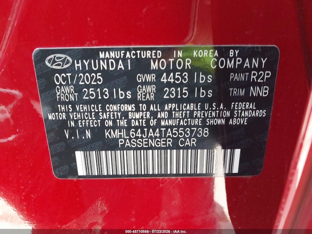 KMHL64JA4TA553738 2026 HYUNDAI SONATA photo no. 9