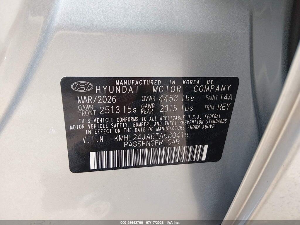 KMHL24JA6TA580418 2026 HYUNDAI SONATA photo no. 9