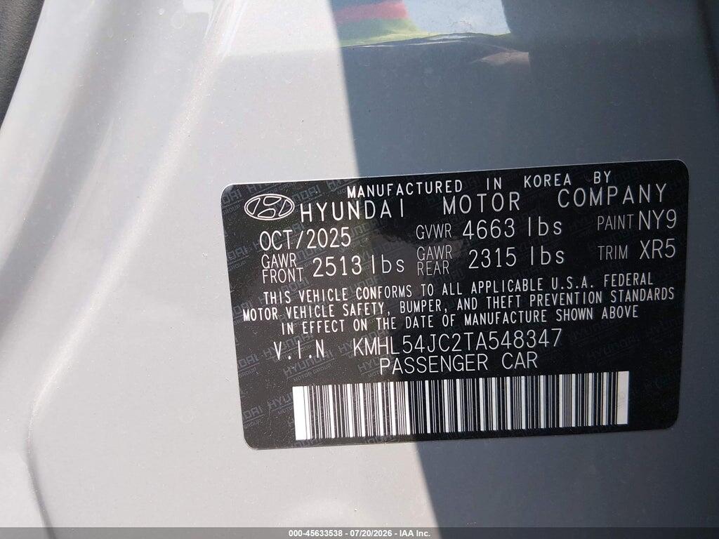 KMHL54JC2TA548347 2026 HYUNDAI SONATA photo no. 9