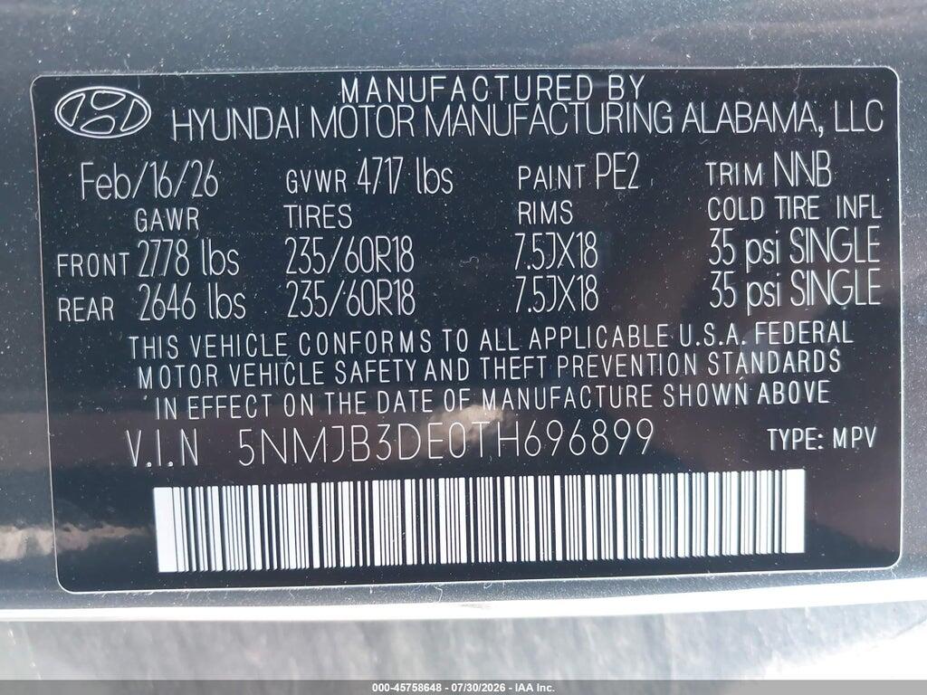 5NMJB3DE0TH696899 2026 HYUNDAI TUCSON photo no. 9