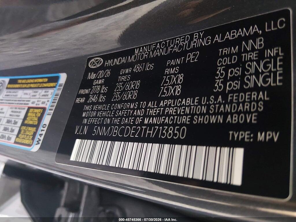 5NMJBCDE2TH713850 2026 HYUNDAI TUCSON photo no. 9