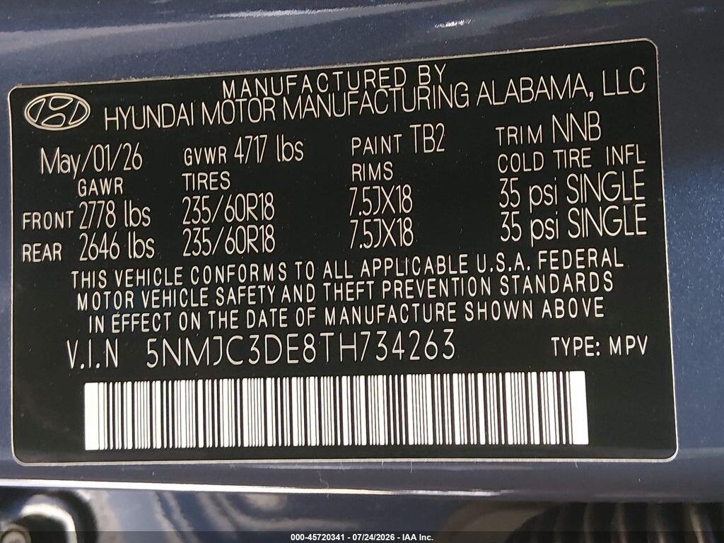 5NMJC3DE8TH734263 2026 HYUNDAI TUCSON photo no. 9