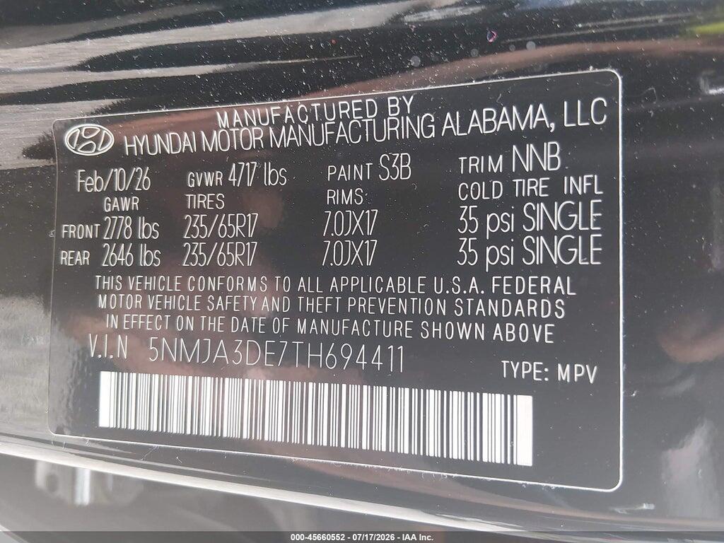 5NMJA3DE7TH694411 2026 HYUNDAI TUCSON photo no. 9