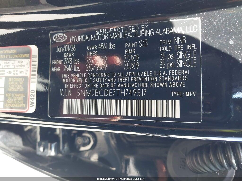 5NMJBCDE7TH749517 2026 HYUNDAI TUCSON photo no. 9